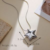 304 Stainless Steel 18K Gold Plated IG Style Simple Style Star Earrings Necklace sku image 4
