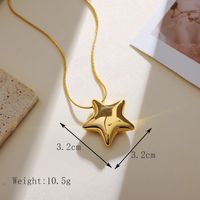 304 Stainless Steel 18K Gold Plated IG Style Simple Style Star Earrings Necklace sku image 3