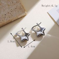 304 Stainless Steel 18K Gold Plated IG Style Simple Style Star Earrings Necklace sku image 2