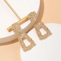 1 Pair Casual Simple Style Streetwear Trapezoid Hollow Out Alloy Drop Earrings main image 6