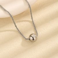 Titanium Steel 18K Gold Plated Simple Style Classic Style Plating Inlay Solid Color Artificial Rhinestones Pendant Necklace main image 5