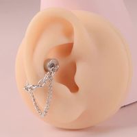 1 Piece Ear Cartilage Rings & Studs Hip-Hop Punk Streetwear Solid Color Titanium Steel Inlay Magnet Ear Cartilage Rings & Studs main image 1