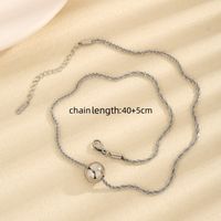 Titanium Steel 18K Gold Plated Simple Style Classic Style Plating Inlay Solid Color Artificial Rhinestones Pendant Necklace main image 7
