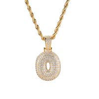 Wholesale Elegant Cute Number 304 Stainless Steel Copper Plating Inlay K Gold Plated Zircon Pendant Necklace main image 3