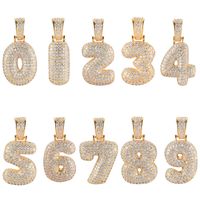 Wholesale Elegant Cute Number 304 Stainless Steel Copper Plating Inlay K Gold Plated Zircon Pendant Necklace main image 2
