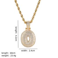 Wholesale Elegant Cute Number 304 Stainless Steel Copper Plating Inlay K Gold Plated Zircon Pendant Necklace sku image 1