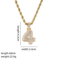 Wholesale Elegant Cute Number 304 Stainless Steel Copper Plating Inlay K Gold Plated Zircon Pendant Necklace sku image 5