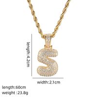 Wholesale Elegant Cute Number 304 Stainless Steel Copper Plating Inlay K Gold Plated Zircon Pendant Necklace sku image 6