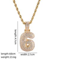 Wholesale Elegant Cute Number 304 Stainless Steel Copper Plating Inlay K Gold Plated Zircon Pendant Necklace sku image 7