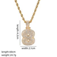 Wholesale Elegant Cute Number 304 Stainless Steel Copper Plating Inlay K Gold Plated Zircon Pendant Necklace sku image 8