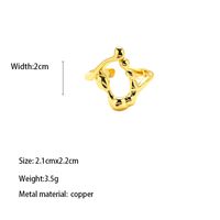 Copper Gold Plated Vintage Style Romantic Artistic Plating Carving Irregular Rings sku image 1