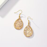 1 Pair Elegant Lady Water Droplets Monogram Alloy Drop Earrings main image 4