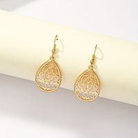 1 Pair Elegant Lady Water Droplets Monogram Alloy Drop Earrings main image 5