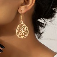 1 Pair Elegant Lady Water Droplets Monogram Alloy Drop Earrings main image 6