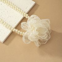 Imitation Pearl Cloth Elegant Lady Streetwear Beaded Flower Choker sku image 1