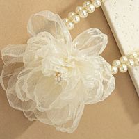 Imitation Pearl Cloth Elegant Lady Streetwear Beaded Flower Choker main image 5