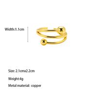 Copper Gold Plated Casual Elegant Classic Style Plating Inlay Carving Irregular Zircon Rings main image 5