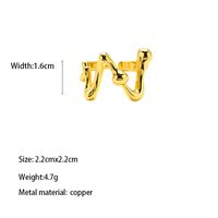 Copper Gold Plated Vintage Style Romantic Artistic Plating Carving Irregular Rings main image 5