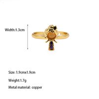 Copper Gold Plated Vintage Style Romantic Artistic Plating Carving Irregular Rings sku image 5