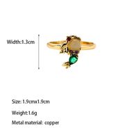 Copper Gold Plated Casual Elegant Classic Style Plating Inlay Carving Irregular Zircon Rings sku image 6