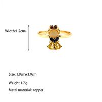 Copper Gold Plated Casual Elegant Classic Style Plating Inlay Carving Irregular Zircon Rings sku image 7