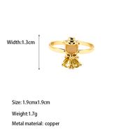 Copper Gold Plated Casual Elegant Classic Style Plating Inlay Carving Irregular Zircon Rings sku image 10