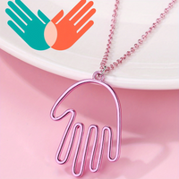 Casual Exaggerated Funny Palm Zinc Alloy Hollow Out Kid'S Pendant Necklace main image 4