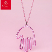 Casual Exaggerated Funny Palm Zinc Alloy Hollow Out Kid'S Pendant Necklace main image 5