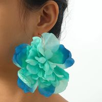 1 Pair Exaggerated Sweet Flower Plastic Cloth Drop Earrings main image 5