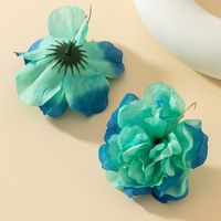 1 Pair Exaggerated Sweet Flower Plastic Cloth Drop Earrings main image 1