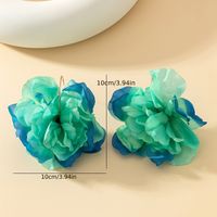 1 Pair Exaggerated Sweet Flower Plastic Cloth Drop Earrings main image 2