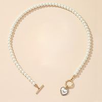 Alliage Élégant Dame Bohémien Incruster Forme De Cœur Perles Artificielles Zircon Bracelets Collier main image 4