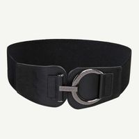Modern Style Solid Color Pu Leather Elastic Band Buckle Women's Corset Belts main image 4