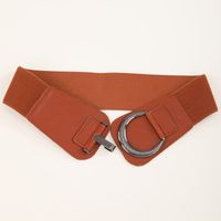 Modern Style Solid Color Pu Leather Elastic Band Buckle Women's Corset Belts main image 5