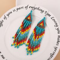1 Pair Ethnic Style Color Block Beaded Seed Bead Drop Earrings sku image 1