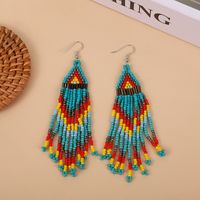 1 Pair Ethnic Style Color Block Beaded Seed Bead Drop Earrings main image 5