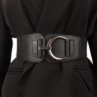 Modern Style Solid Color Pu Leather Elastic Band Buckle Women's Corset Belts main image 1