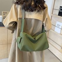 Women's Medium Cloth Solid Color Basic Zipper Crossbody Bag main image 3