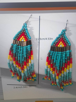 1 Pair Ethnic Style Color Block Beaded Seed Bead Drop Earrings main image 7