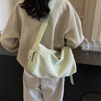 Women's Medium Cloth Solid Color Basic Zipper Crossbody Bag sku image 4