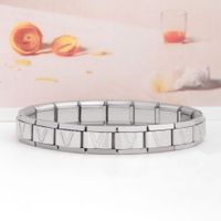 Stainless Steel IG Style Letter Polishing Bracelets sku image 19