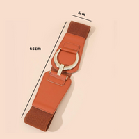 Modern Style Solid Color Pu Leather Elastic Band Buckle Women's Corset Belts main image 2