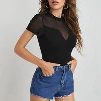 Women's Bodysuits Short Sleeve Bodysuits Sexy Solid Color main image 5
