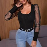 Women's Blouse Long Sleeve Blouses See-Through Streetwear Solid Color main image 1