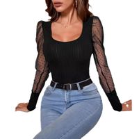 Women's Blouse Long Sleeve Blouses See-Through Streetwear Solid Color main image 2