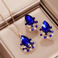 Elegant Luxurious Water Droplets Gold Plated Rhinestones Alloy Wholesale Jewelry Set main image 4