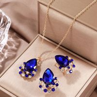 Elegant Luxurious Water Droplets Gold Plated Rhinestones Alloy Wholesale Jewelry Set main image 5