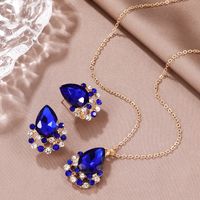 Elegant Luxurious Water Droplets Gold Plated Rhinestones Alloy Wholesale Jewelry Set main image 1