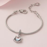 Wholesale Jewelry IG Style Cute Heart Shape Cat Synthetic Resin Alloy Copper Rhinestones Hollow Out Inlay Bracelets sku image 1