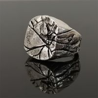Classical Gothic Rock Crack Alloy Plating Silver Plated Men's Rings main image 5
